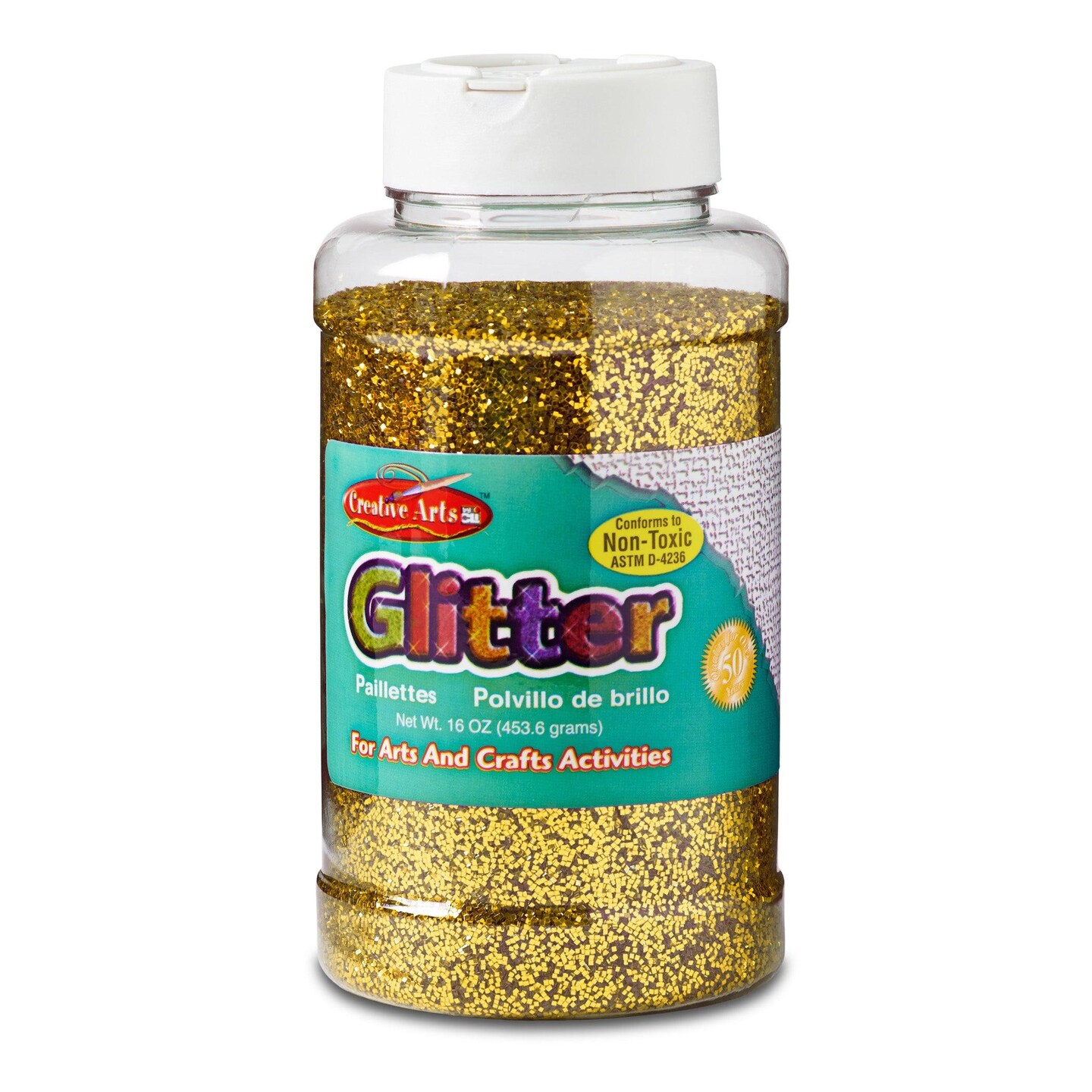Creative Arts&#x2122; Glitter, 1 lb. Bottle, Gold, Pack of 3