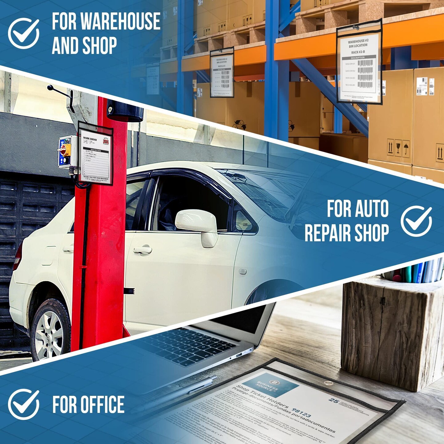 5 Pack Job Ticket Holders 6x9 Dry Erase Pocket Sleeves Shop Ticket Holders Work Order Plastic Sleeves Ticket Holder Dry Erase Sleeves Clear Document Holder Reusable Dry Erase Pockets