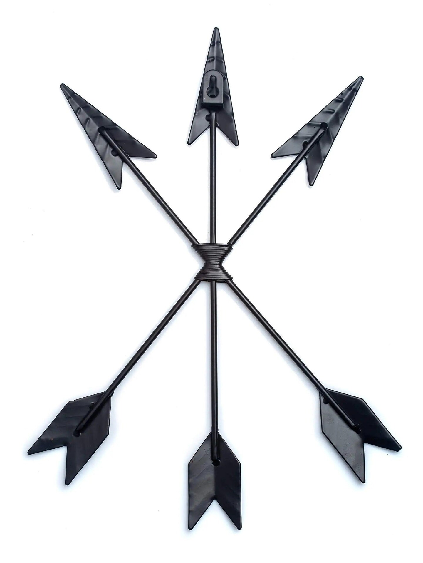 Iron Arrow Wall Decor   Hanging Native American Arrow Decor with Sprinkles of Gold for Bedroom Living Room Kitchen   Rustic Style Metal Art for Home Interior