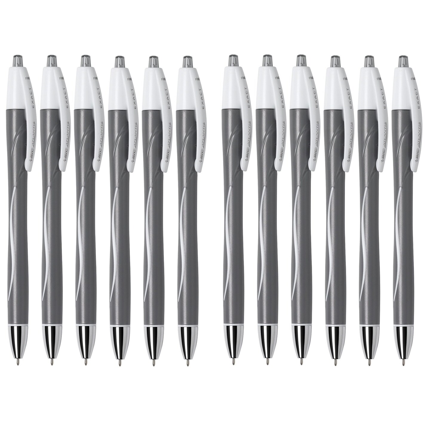 Glide&#x2122; Exact Retractable Ball Point Pen, Fine Point (0.7 mm), Black, 12-Count