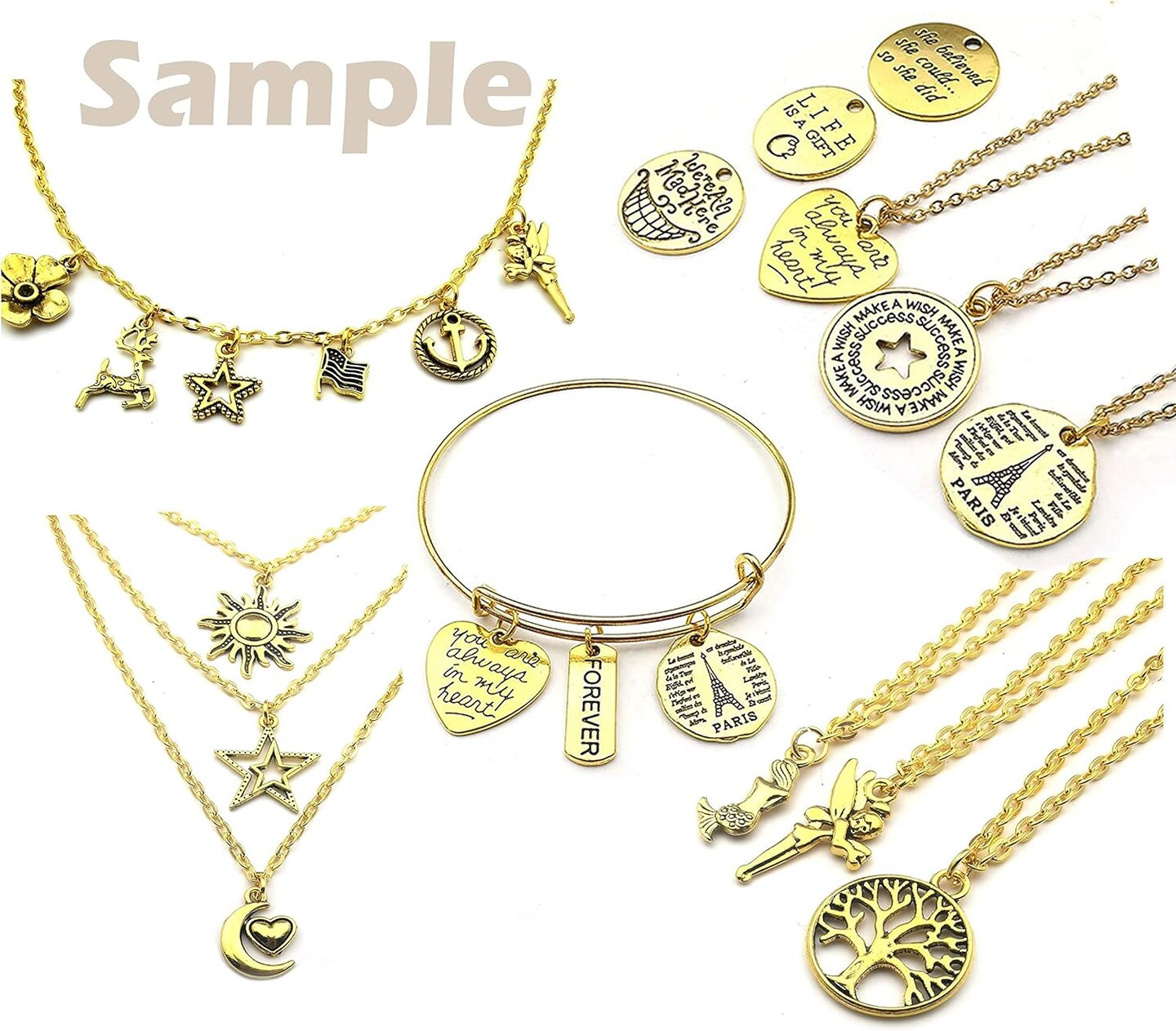 200 pcs Gold Plated Stainless Steel Split Rings Jump Rings Connector Rings for Jewelry Making Necklaces Bracelet Earrings Keychain DIY Craft (13299-Gold, 6mm)