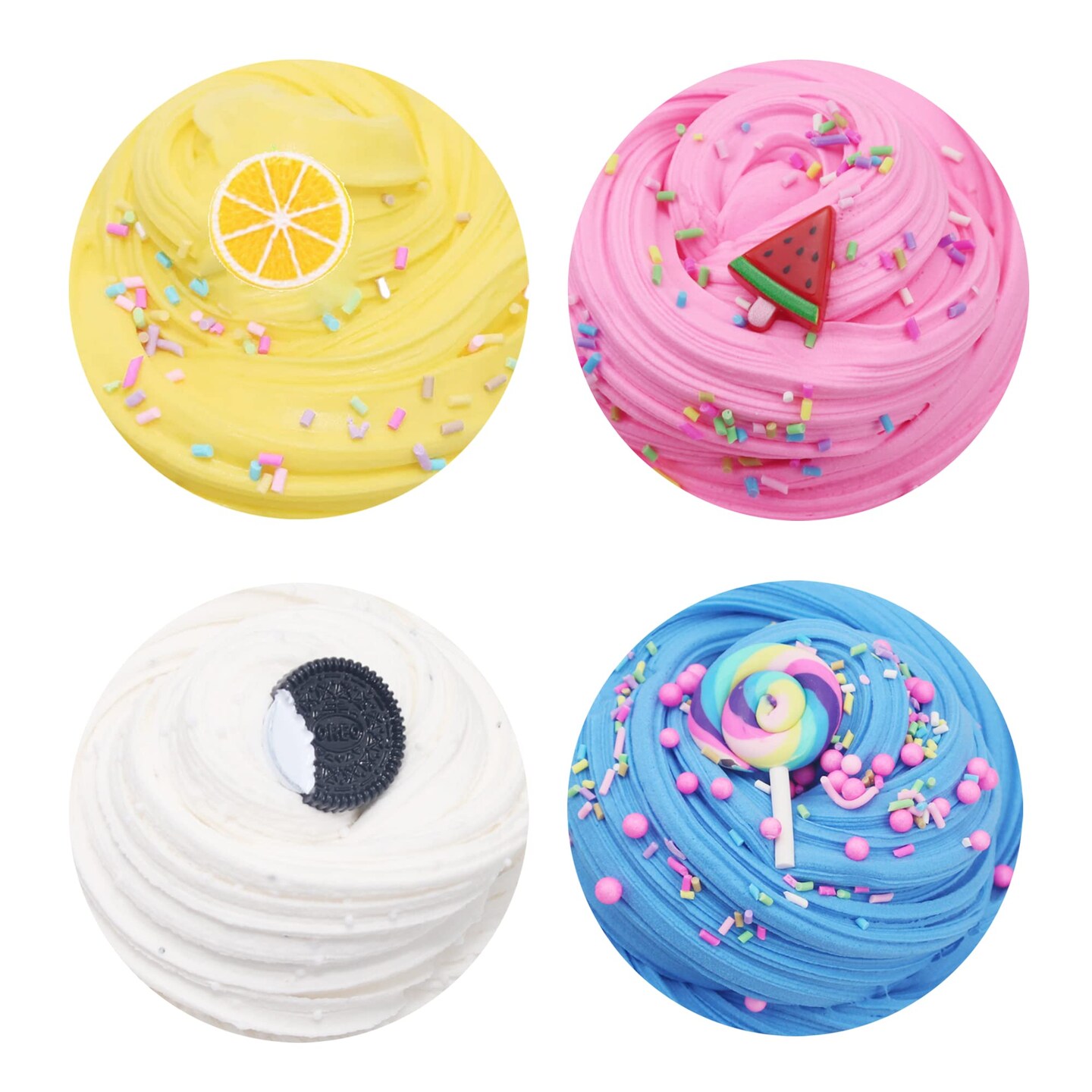 ZONEWAY 7 Pack Cake Butter Slime Kits, Soft and Non-Sticky Slime Kit Party Favors for Girls and Boys