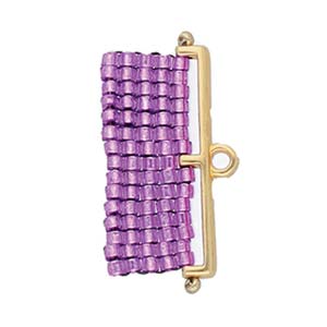 Topolia III, Delica Bead End Antique Brass Plate, 2 pieces