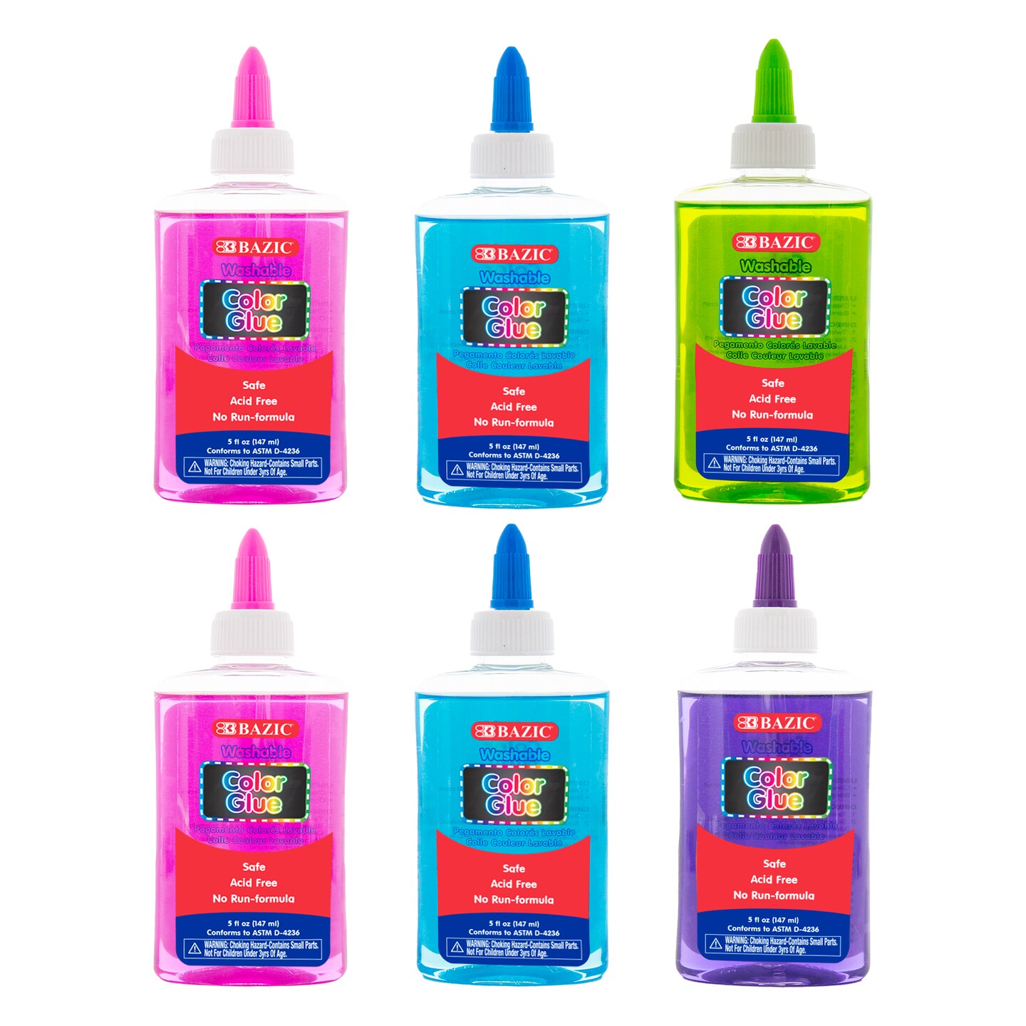 BAZIC Clear Washable School Glue Color 5 FL OZ (147 mL)