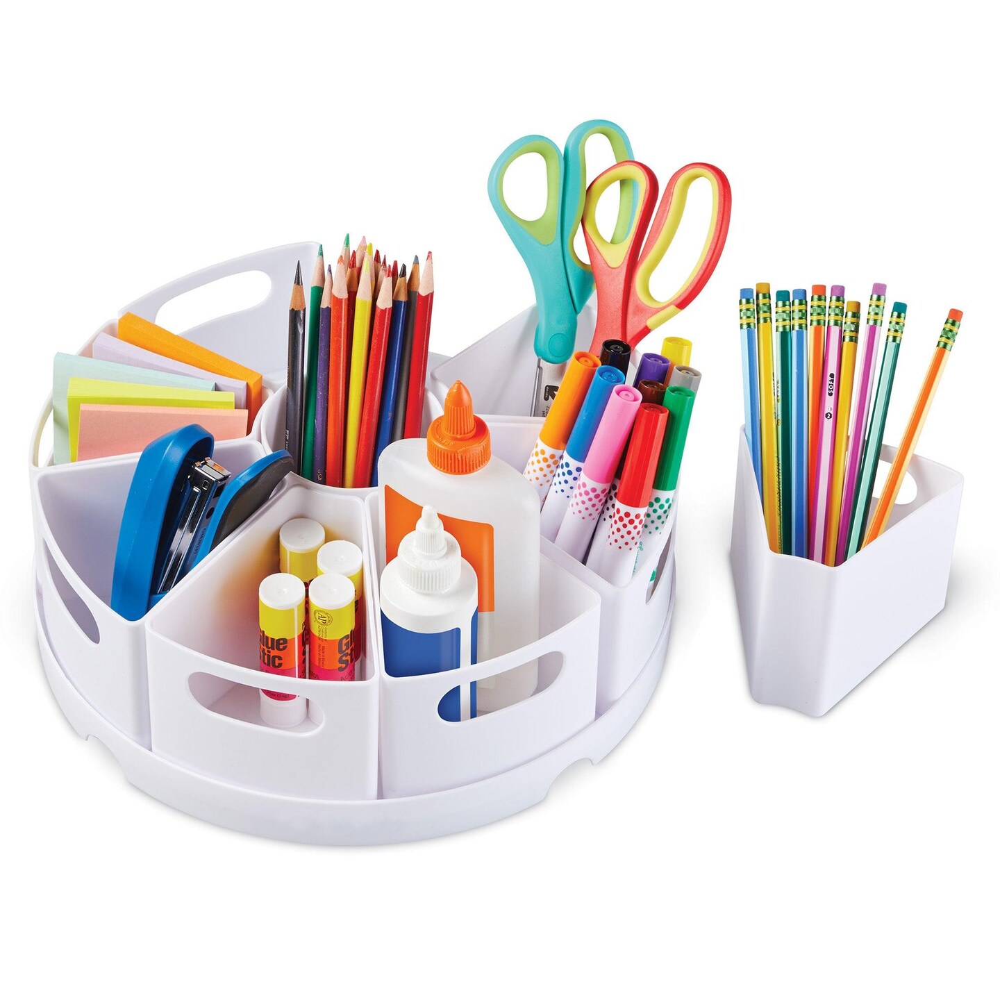 10 Piece set Art/Desk Organizer for Kids, Crayon/Homeschool Organizers and Storage, White