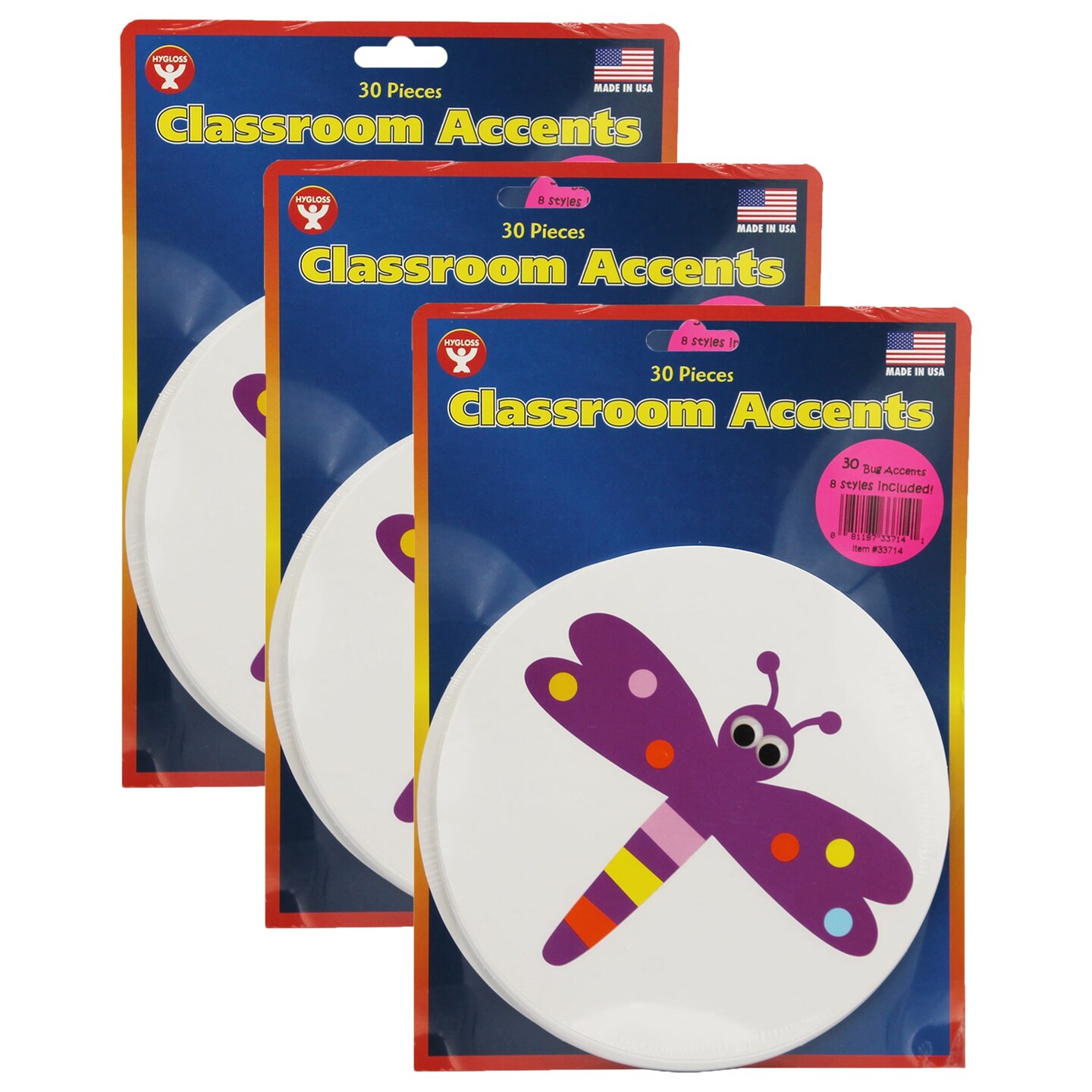 Bugs Accents, 6&#x22;, 30 Per Pack, 3 Packs