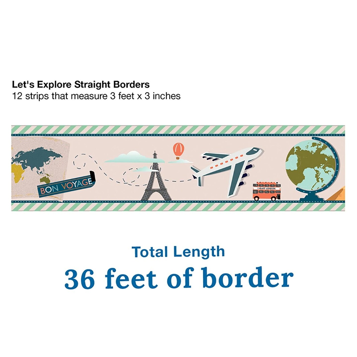 Let&#x27;s Explore Straight Border, 36 Feet Per Pack, 6 Packs