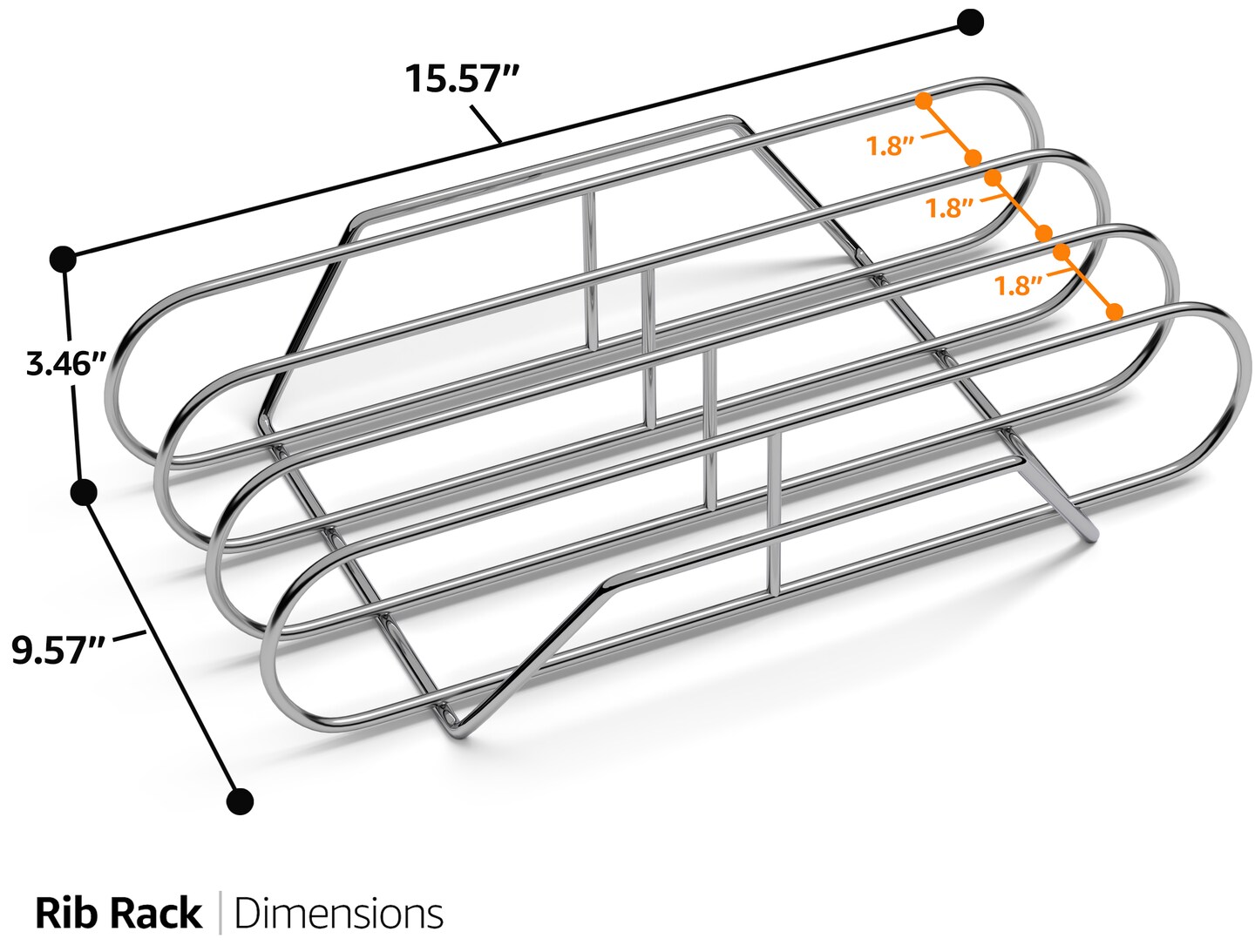 Sorbus Non-Stick Rib Rack XL - Porcelain Coated Steel Roasting Stand - Holds 3 Full Rib Racks for Grilling &#x26; Barbecuing