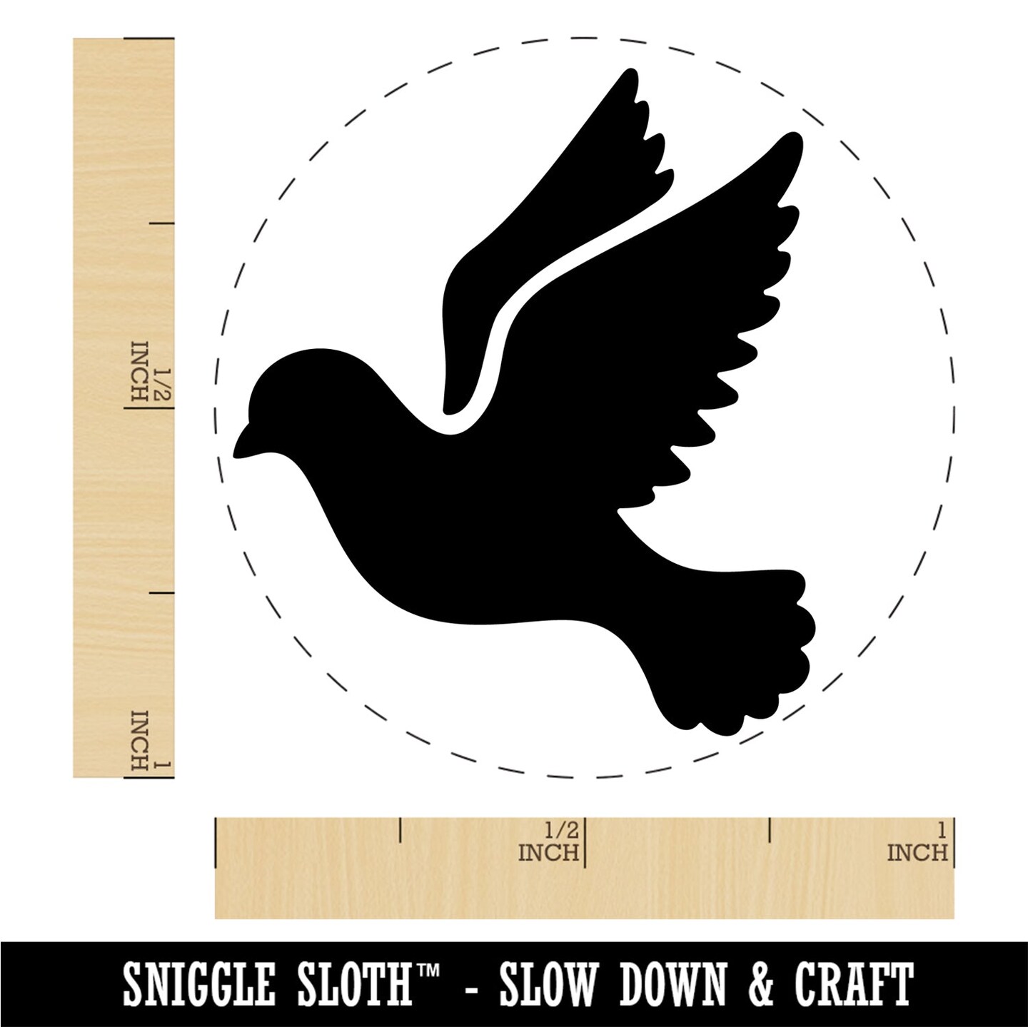 Dove Flying Silhouette Bird Self-Inking Rubber Stamp Ink Stamper for Stamping Crafting Planners