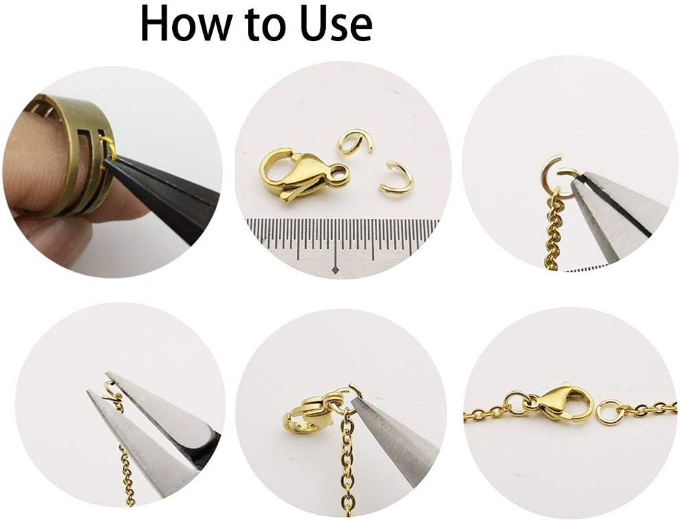 200 pcs Gold Plated Stainless Steel Split Rings Jump Rings Connector Rings for Jewelry Making Necklaces Bracelet Earrings Keychain DIY Craft (13299-Gold, 6mm)