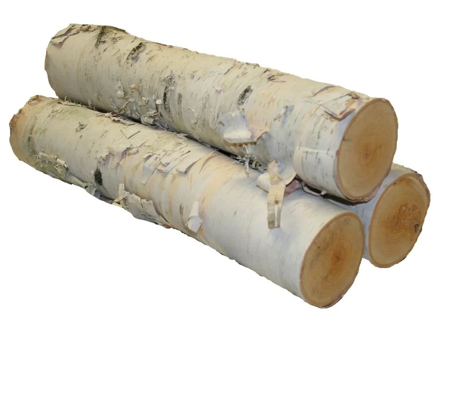 Wilson Misbah Large Birch Fireplace Logs (3.5&#x22; - 5.5&#x22; Diameter X 15.5-17.5&#x22; Long)