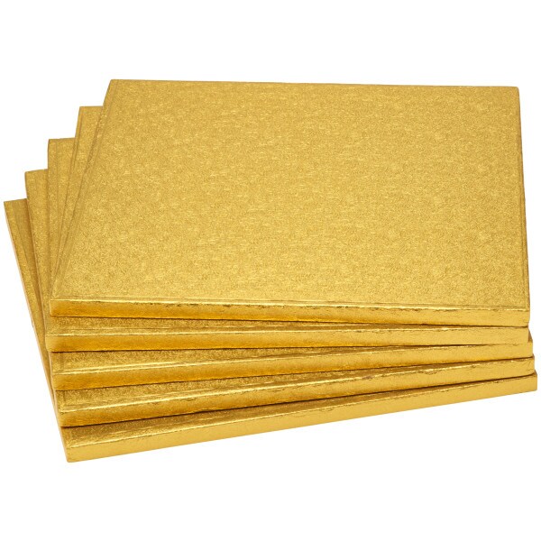 12&#x22; Square Gold Foil Cake Board 5ct
