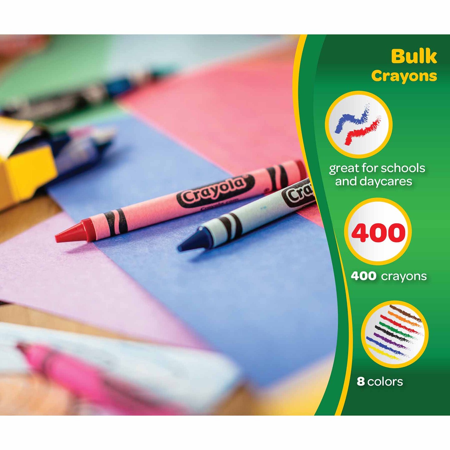 Crayon Classpack&#xAE;, Large Size, 8 Colors, 400 Count