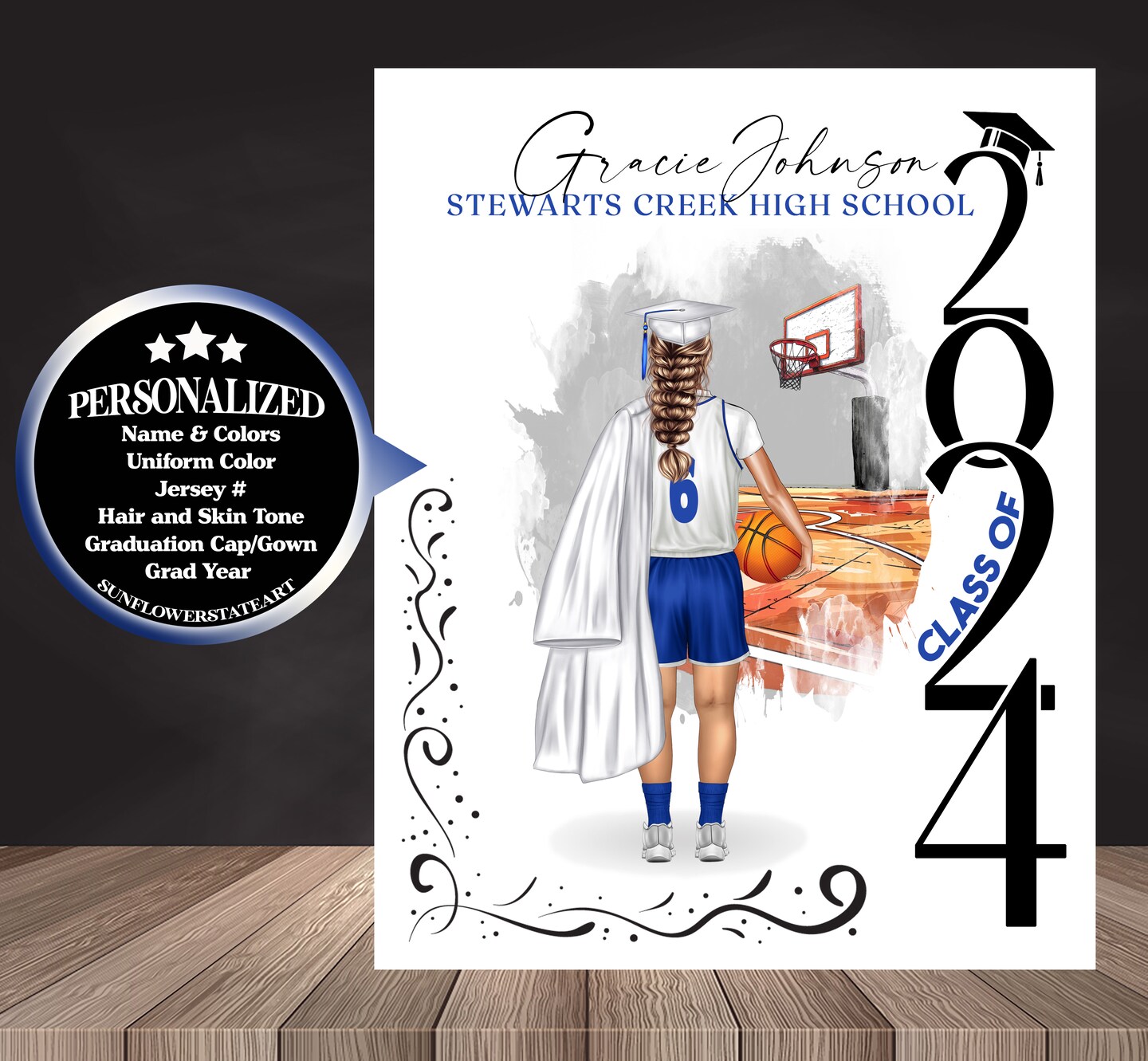 Basketball Poster, Basketball Graduation Gift, Senior Night Gift,  Graduation Table Decor, Signing Day, Basketball Sign MakerPlace by  Michaels