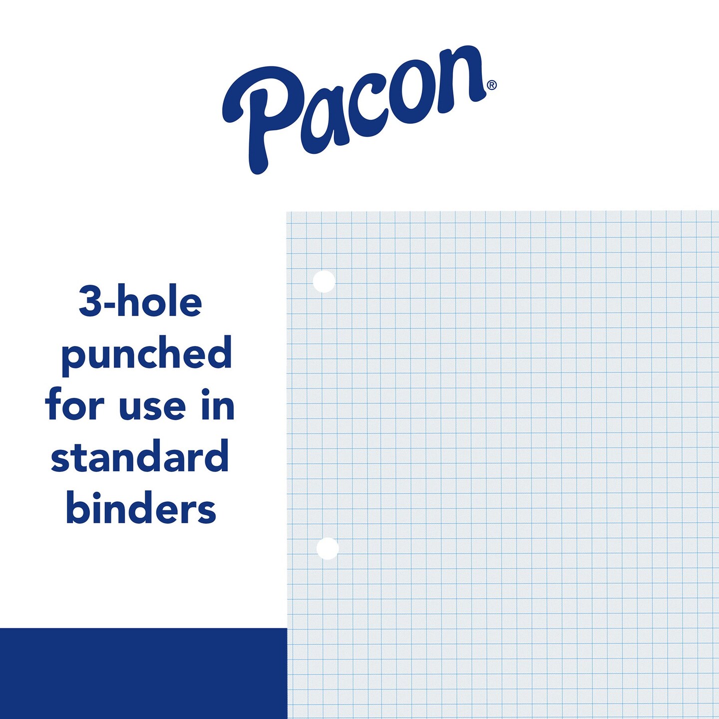 Graphing Paper, White, 3-Hole Punched, 1/4&#x22; Quadrille Ruled, 8&#x22; x 10-1/2&#x22;, 80 Sheets Per Pack, 6 Packs