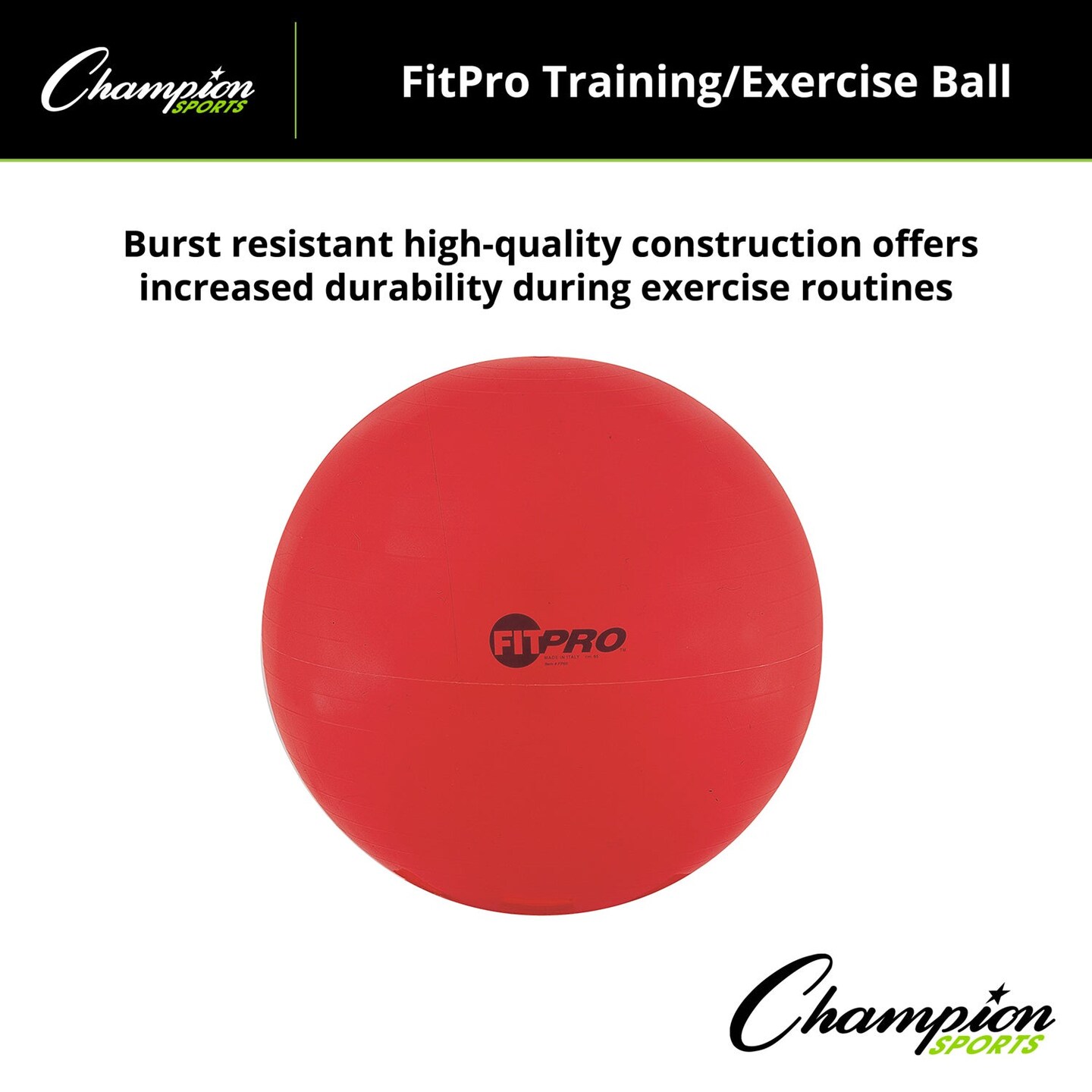 FitPro Training &#x26; Exercise Ball, 65cm, Red