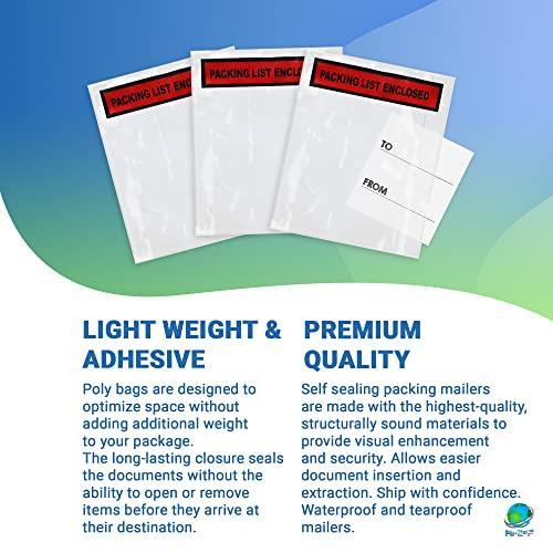 AMIFF Packing List Envelopes 4 x 5.5 Pack of 100 Shipping Labels Sleeves 4 x 5 12 Plastic Clear Mailing Pouch with 2