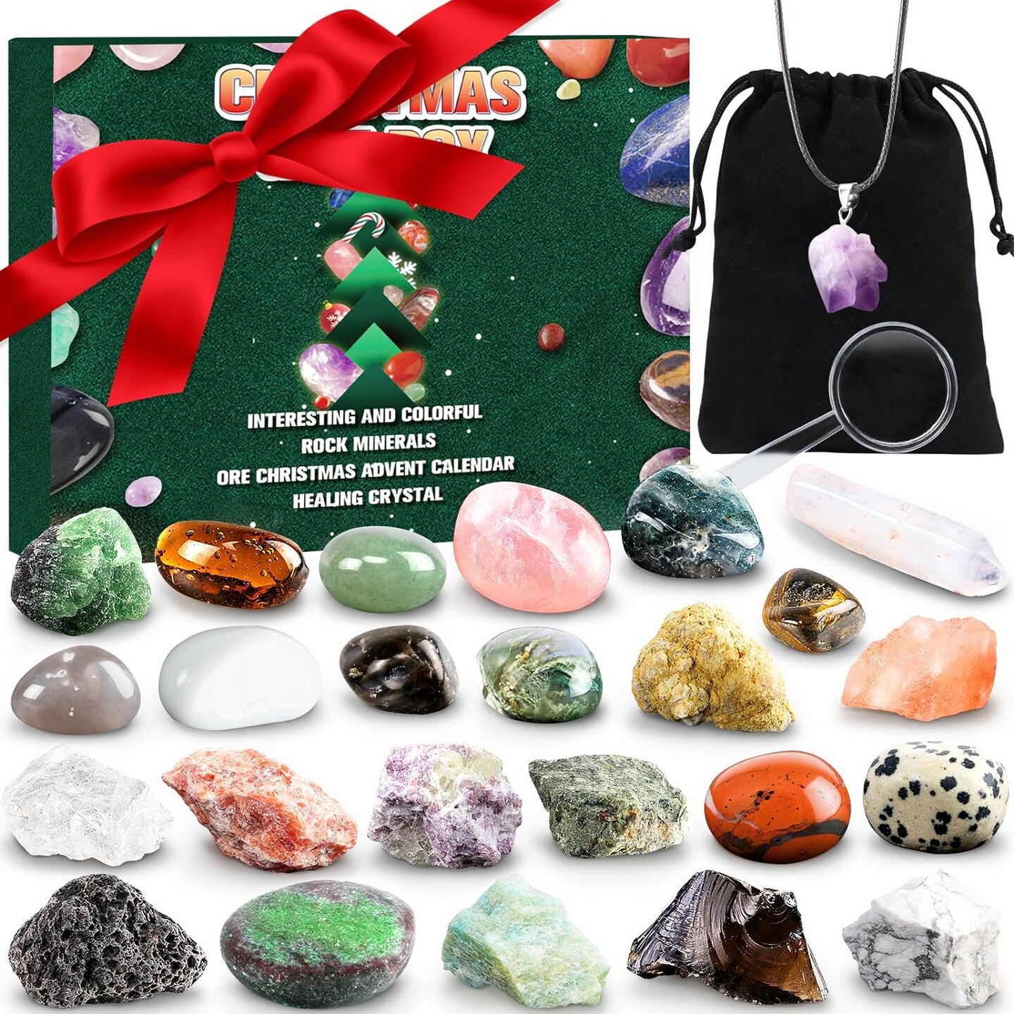 Christmas Advent Gemstones Countdown Calendar-24 Gemstones