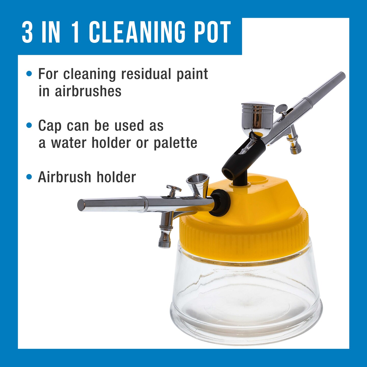 Deluxe Airbrush Cleaning Kit - Includes a 3 in 1 Airbrush Clean Pot, 2 - 4oz Bottles of Cleaning Solution &#x26; Cleaning Tool Kit