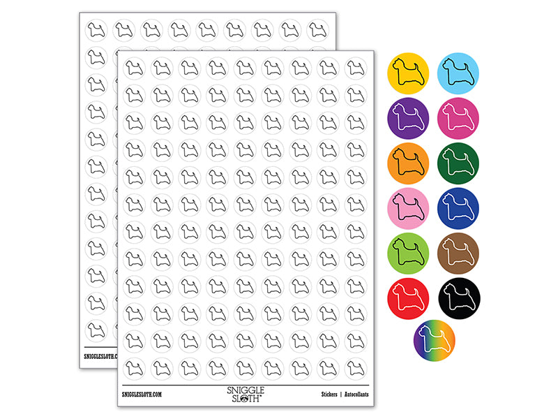 Westie West Highland White Terrier Dog Outline 200+ 0.50&#x22; Round Stickers