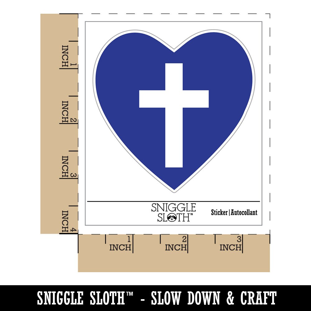 Cross in Heart Christian Waterproof Vinyl Phone Tablet Laptop Water Bottle Sticker Set - 5 Pack