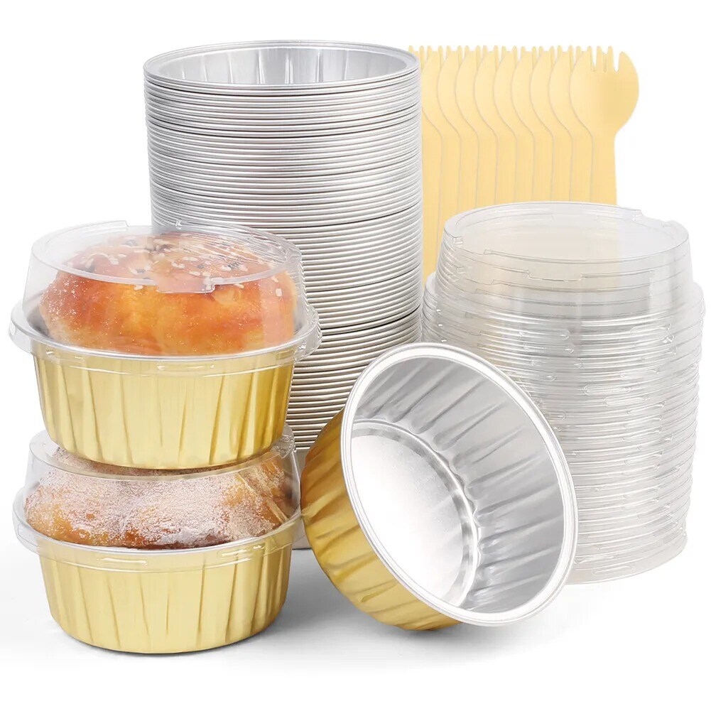 50 PCS 5Oz Mini Foil Baking Cups Muffin Liners