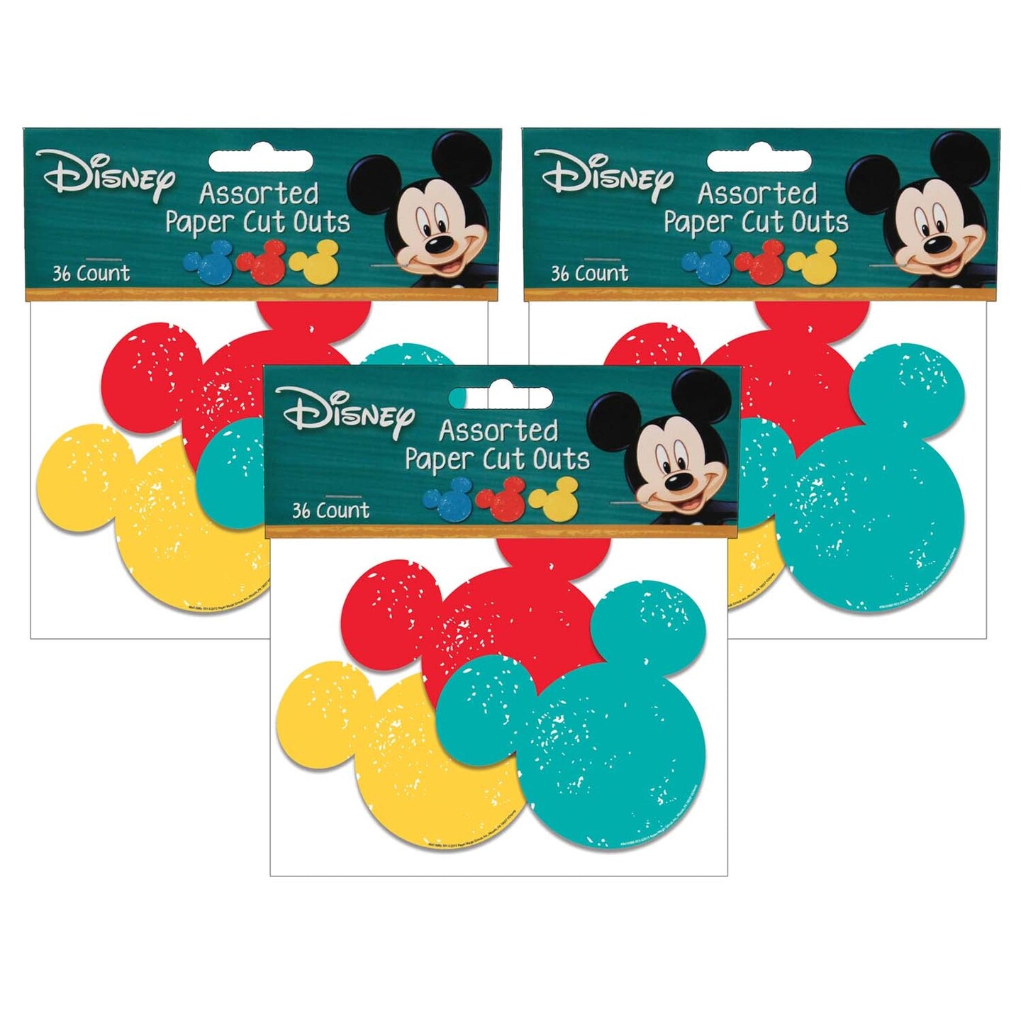 Mickey Mouse&#xAE; Paper Cut Outs, 36 Per Pack, 3 Packs
