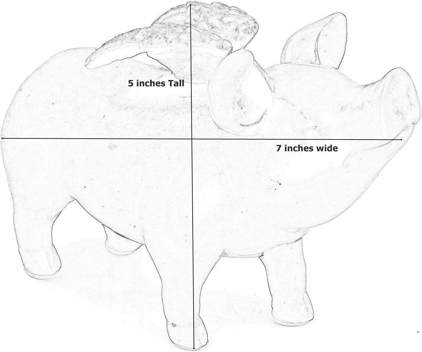 26096 Whimsical Flying Pig Statue Angel Hog Heaven Farmhouse Animal Cottage Country Lodge Home Decor Vintage Rustic Collectible 5 Inch Tall