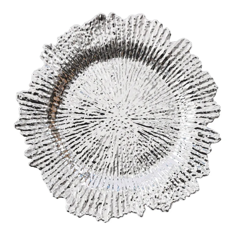 24-Pieces Coral Reef Textured Plates for Party