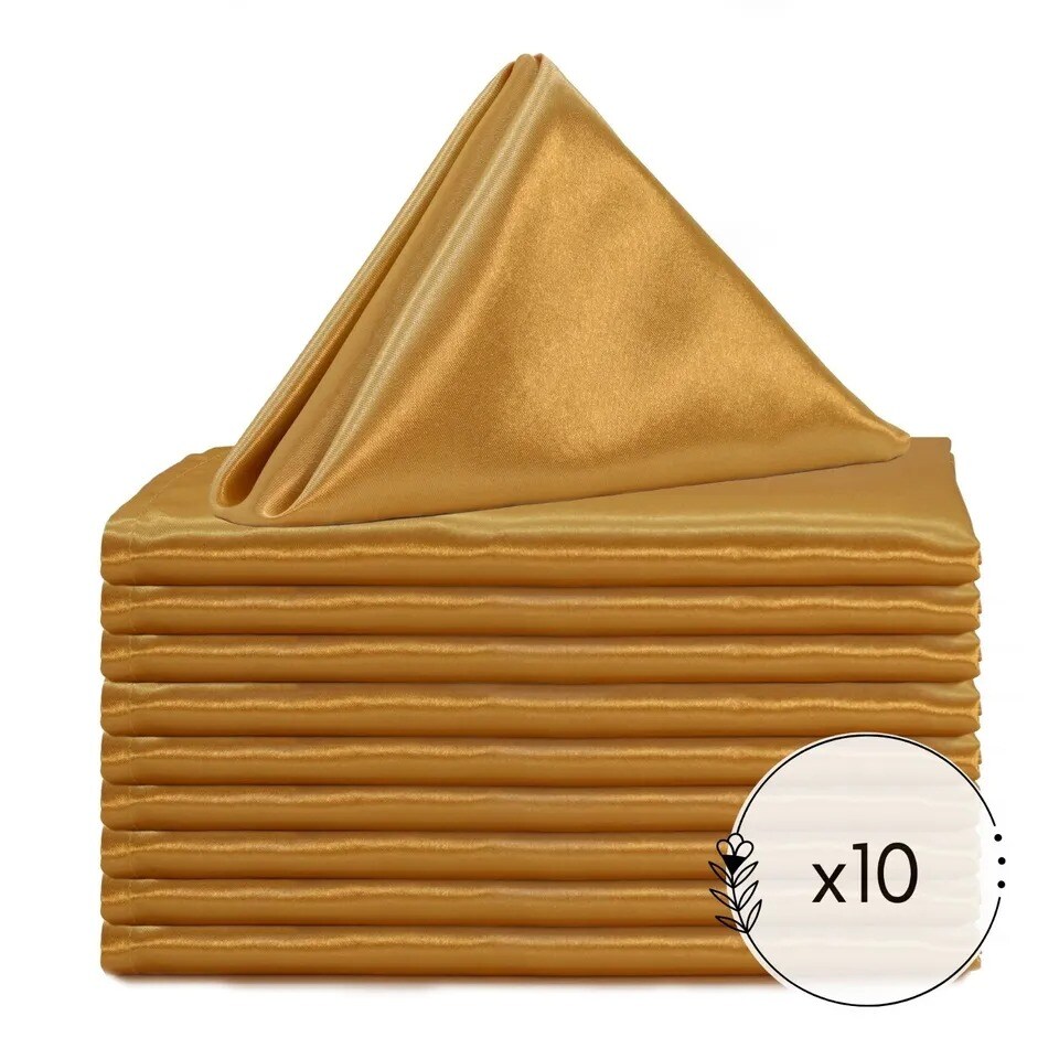 10 PCS 20 Inches Square Shiny Satin Napkins