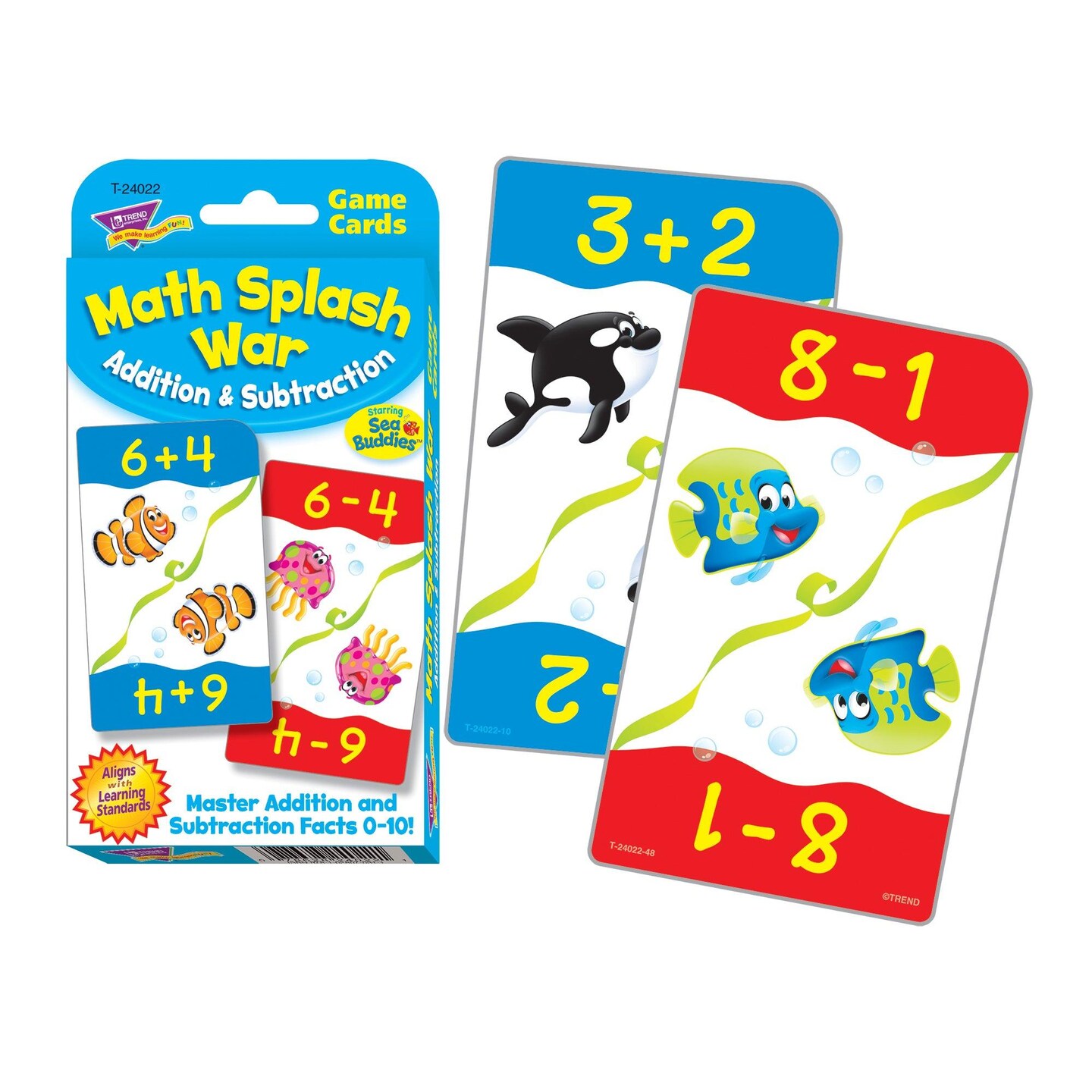 Math Splash War Addition &#x26; Subtraction Challenge Cards&#xAE;, 6 Packs