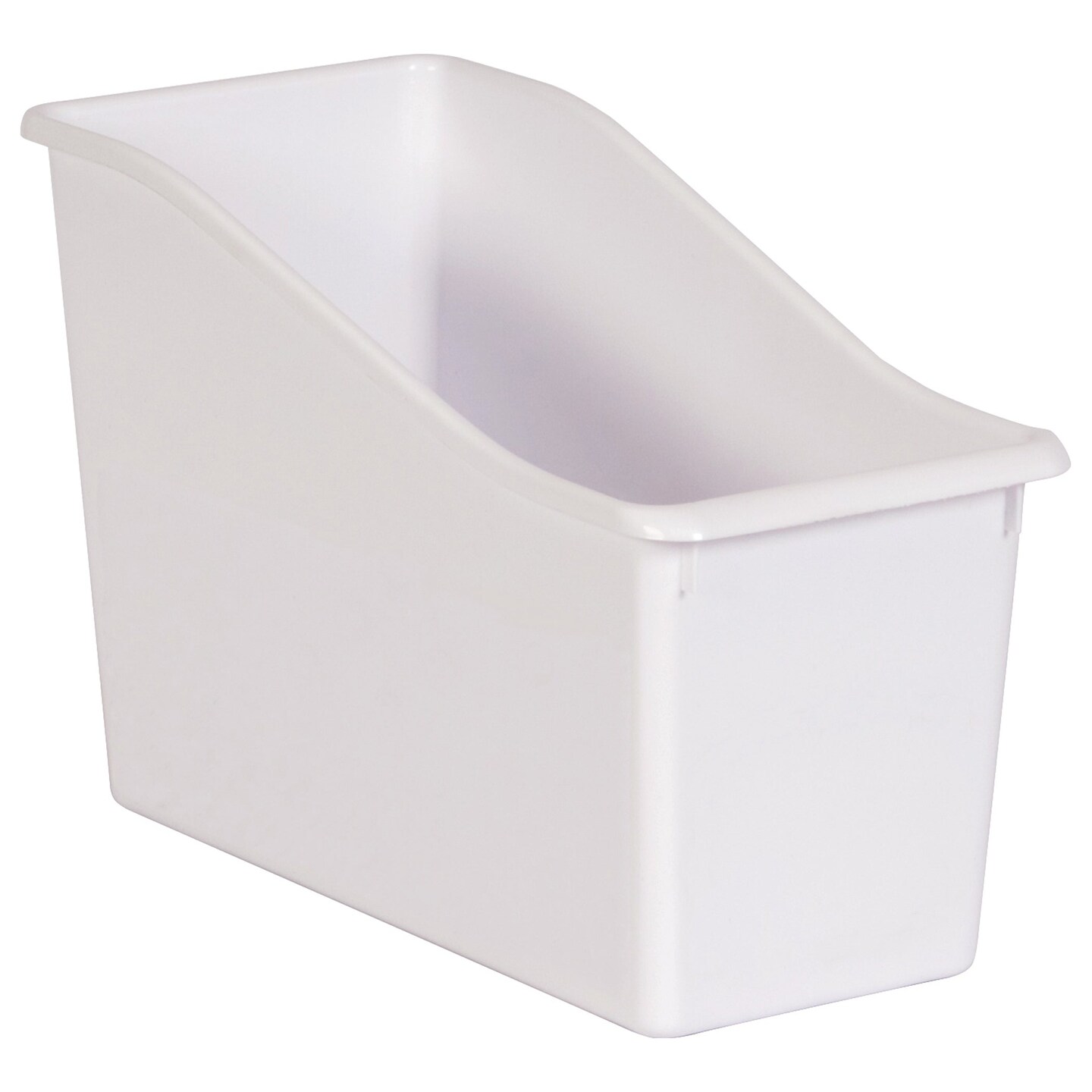 White Plastic Book Bin, Pack of 6