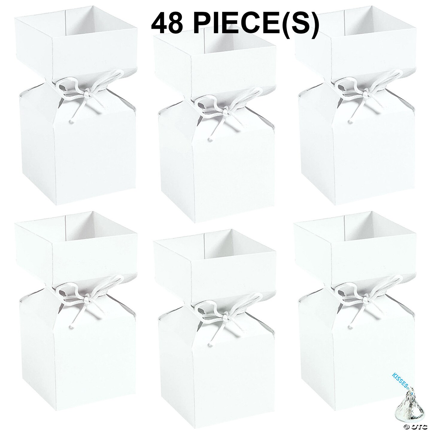 Bulk 48 Pc. White Vertical Square Hourglass Favor Boxes