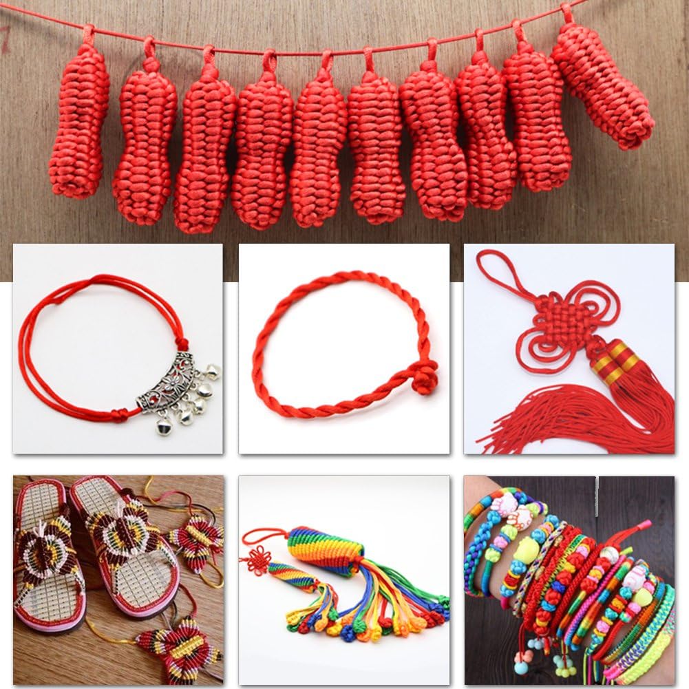 2mm Satin Nylon Trim Cord, 12 Colors 120 Yards Nylon Silk Thread Satin Rattail Cotton String, Chinese Knot Ribbon Hair String for Bracelets Beading Jewelry Making for Mother