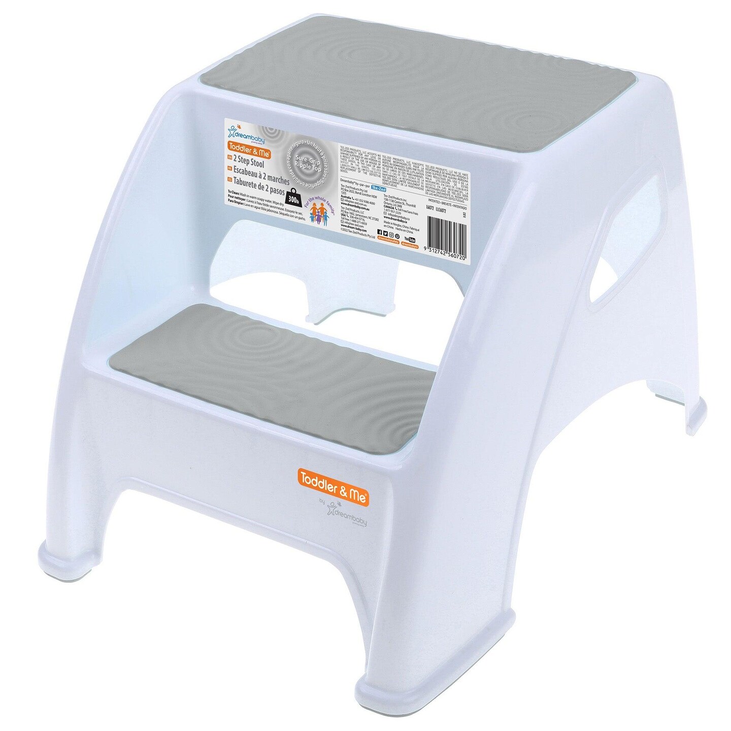 Toddler &#x26; Me&#x2122; 2-Step Stool, Gray/White
