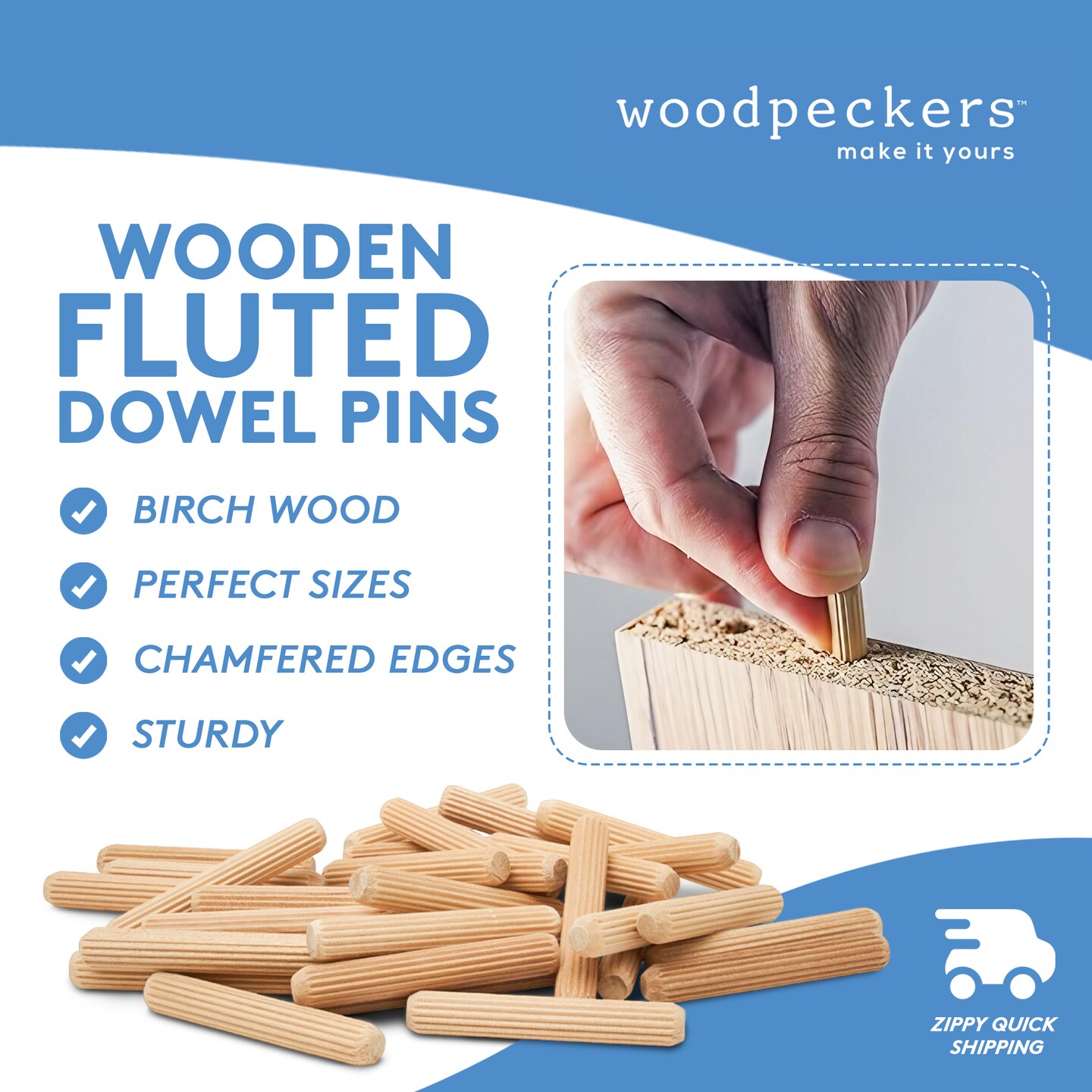Wood Dowel Pins, Multiple Sizes, for Furniture &#x26; Crafts|Woodpeckers