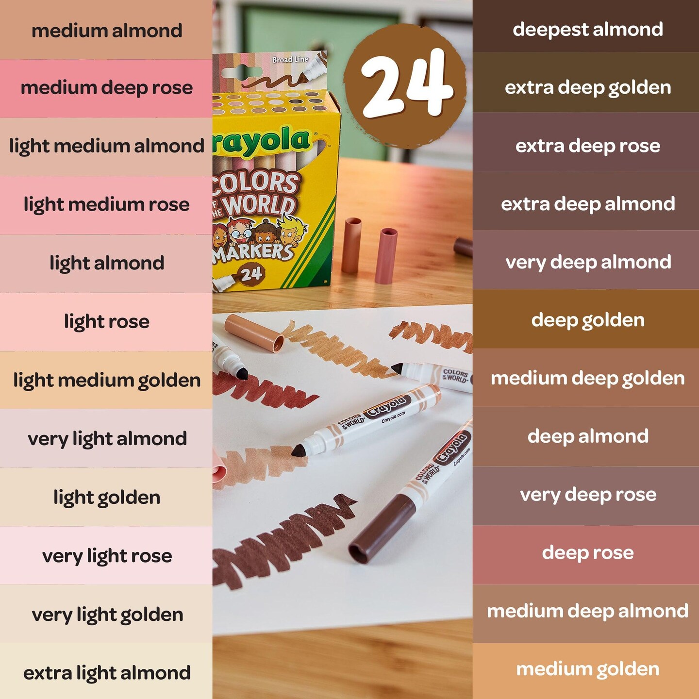 Colors of the World Markers, 24 Per Pack, 2 Packs