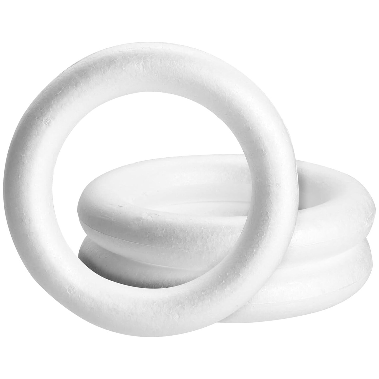 3 Pack Foam Wreath Forms, 12 Inch Round Foam Rings for Crafts, DIY Projects, Holiday Decor