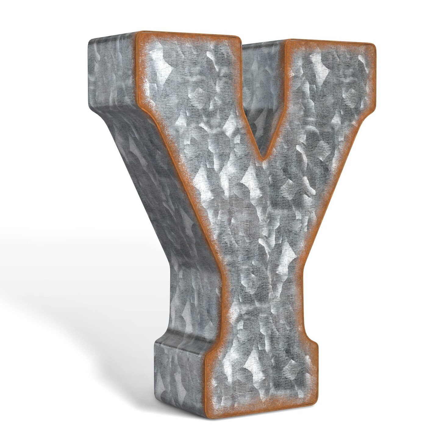 Galvanized Metal Letters for Wall Decor   3D Letter Y for Hanging or Freestanding   Unique Blend of Rustic Vintage Western and Industrial Styles   Fits for Living Room Lobby Kitchen