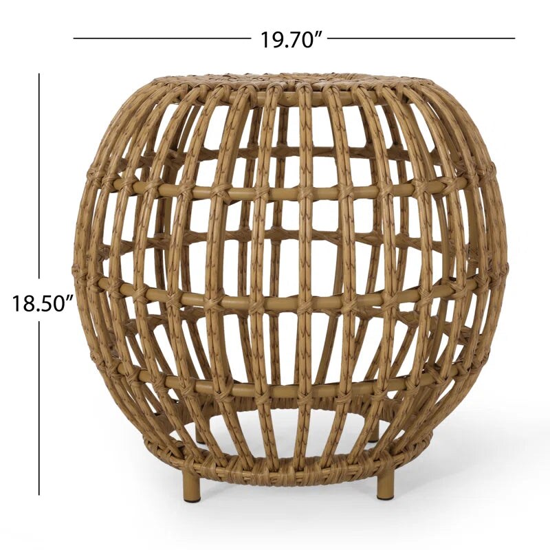 Mcchristian Outdoor Rattan Side Table