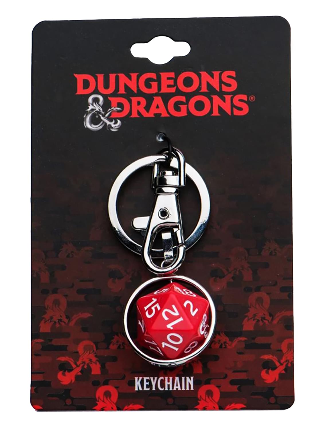 Dungeons &#x26; Dragons Spinning 20-Sided Dice Metal Keychain