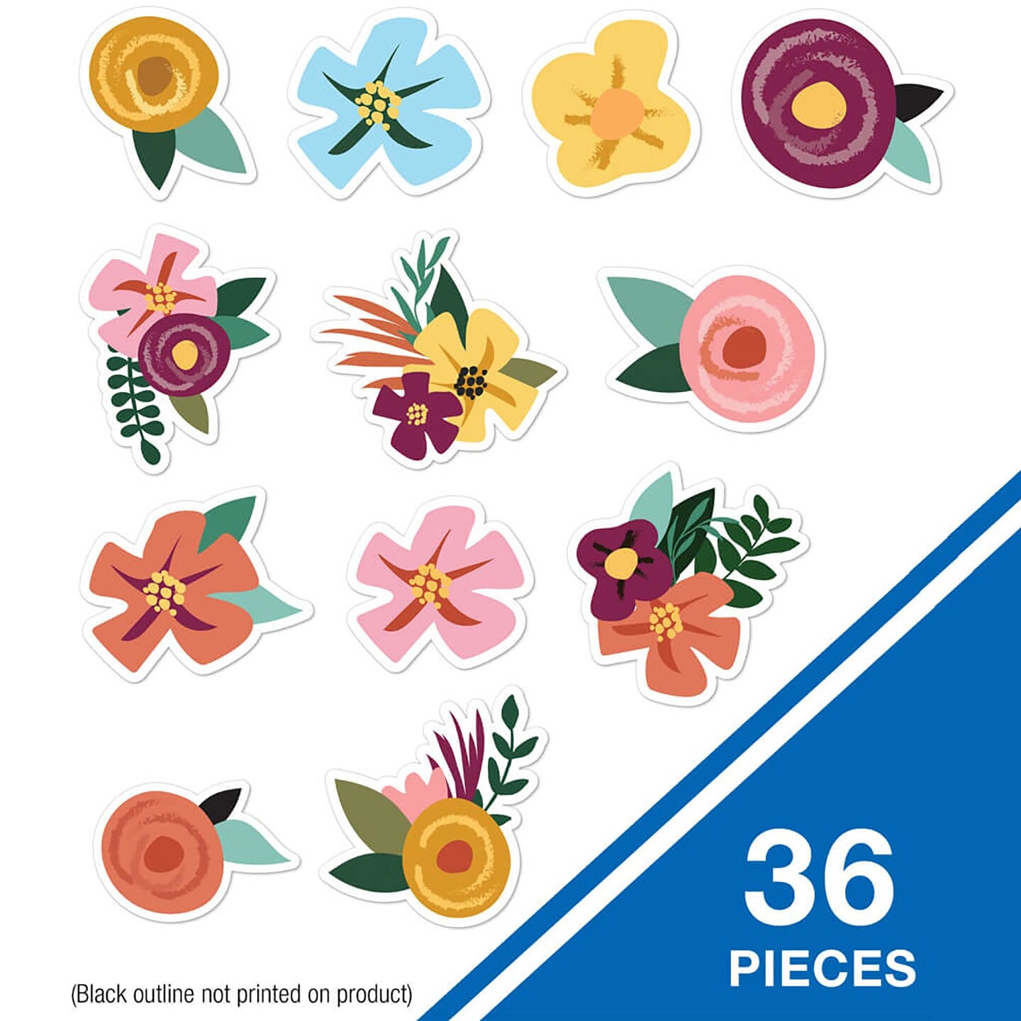 Grow Together Flowers Cut-Outs, 36 Per Pack, 3 Packs