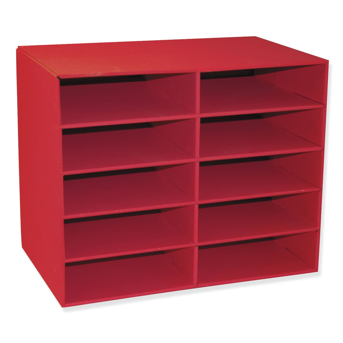 10-Shelf Organizer, Red, 17&#x22;H x 21&#x22;W x 12-7/8&#x22;D, 1 Organizer