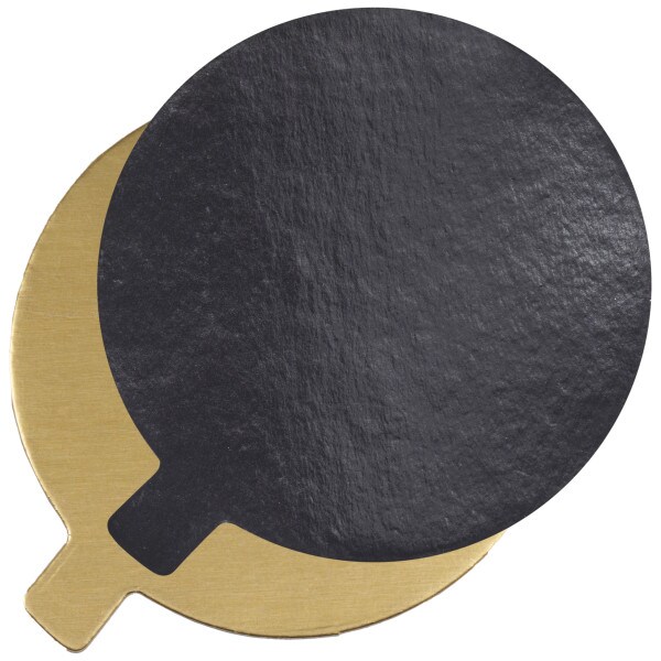 4&#x22; Round Black/Gold Reversible Waxed Corrugated Cake Board 50ct