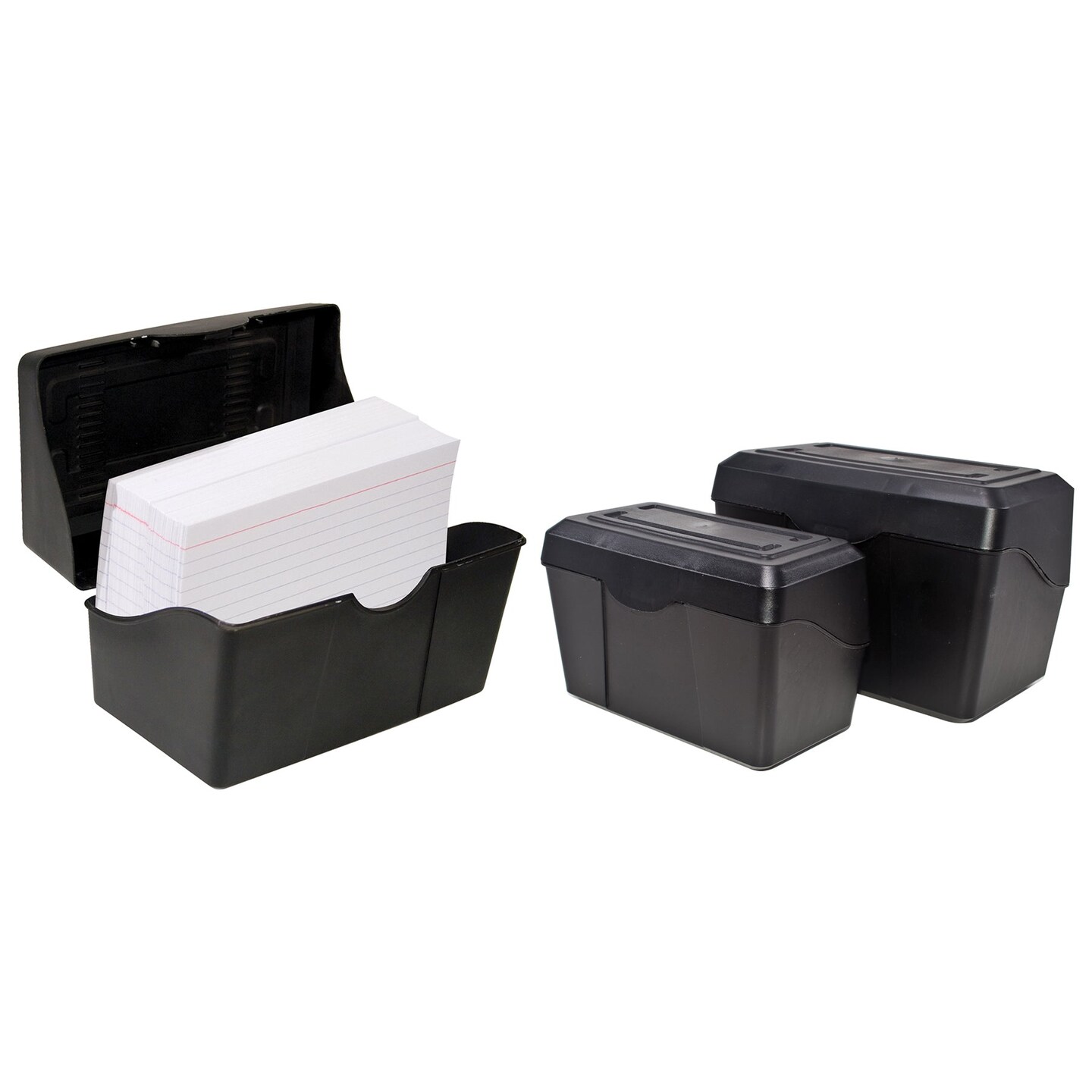 Black Index Card Holder, 3&#x22; x 5&#x22;, Pack of 6