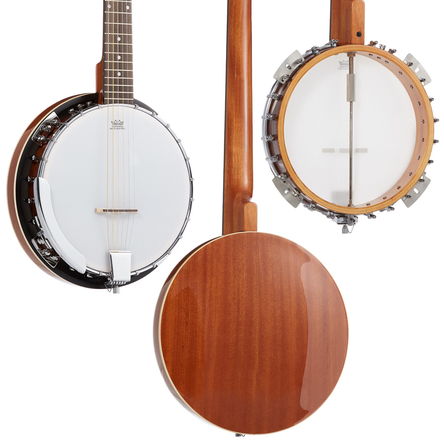 Jameson Guitars 6-String Banjo Guitar with Closed Back Resonator and 24 Brackets