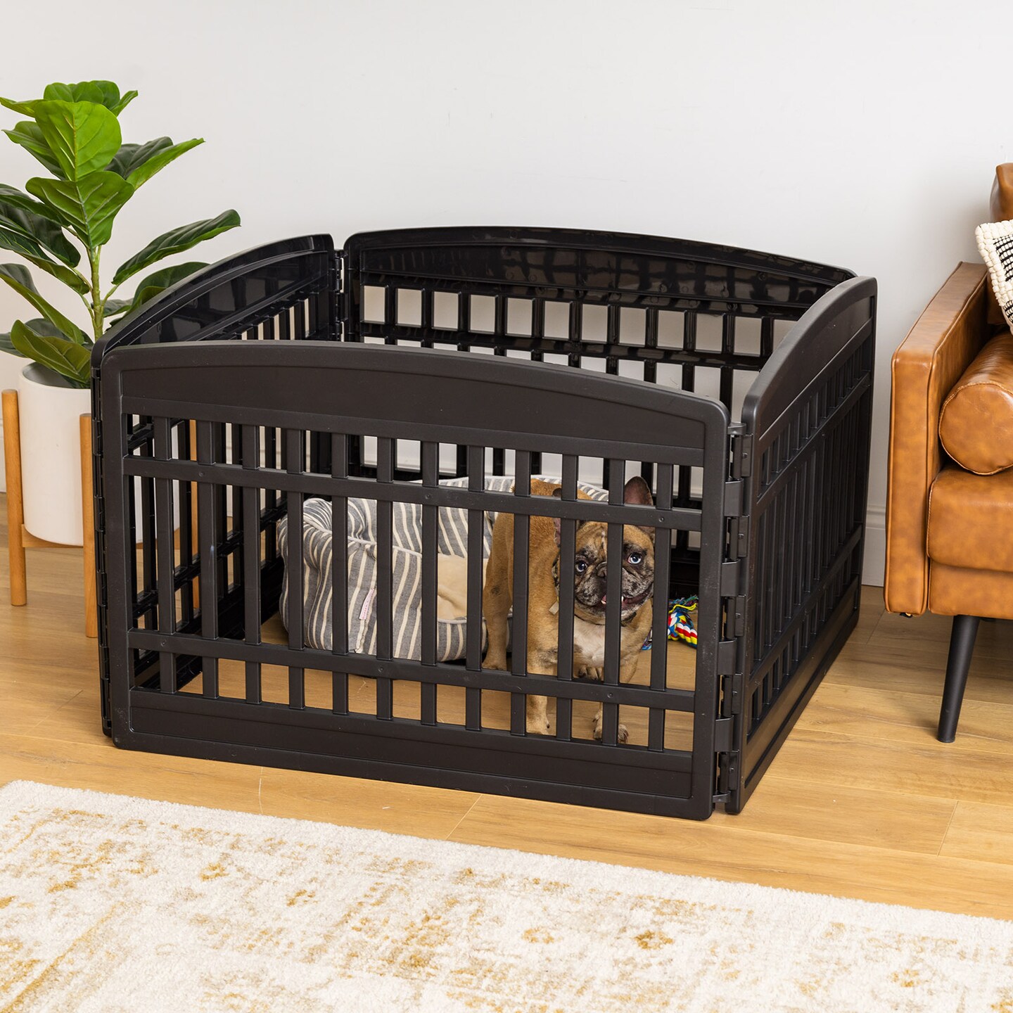 IRIS 4-8Panel 24/34&#x22;H Plastic Pet Playpen without Door