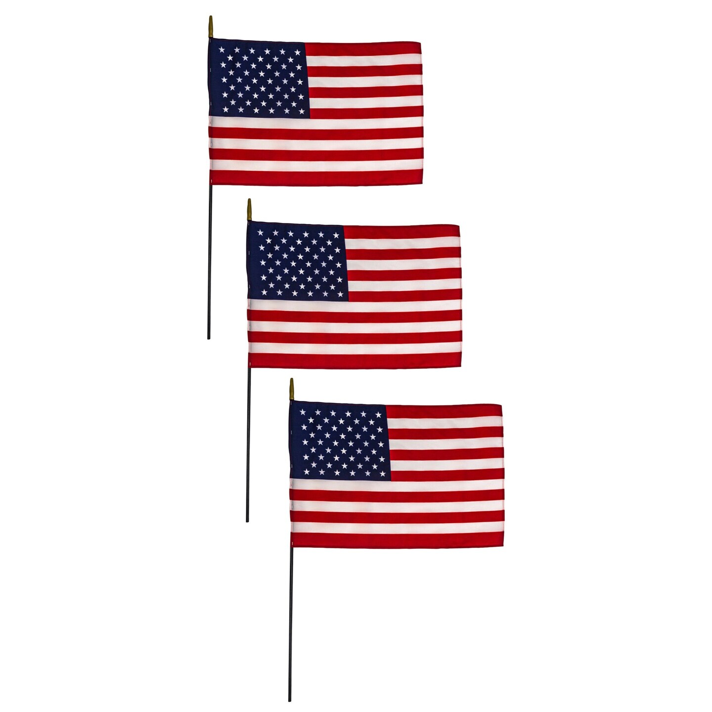 Nylon U.S. Classroom Flag, 16&#x22; x 24&#x22;, Pack of 3