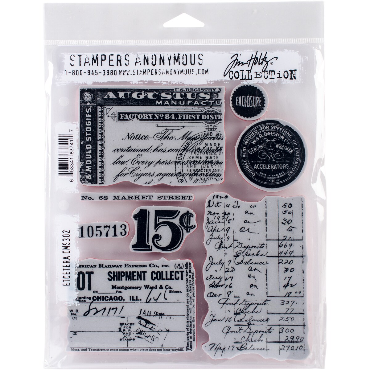 Tim Holtz Cling Stamps 7&#x22;X8.5&#x22;-Etcetera