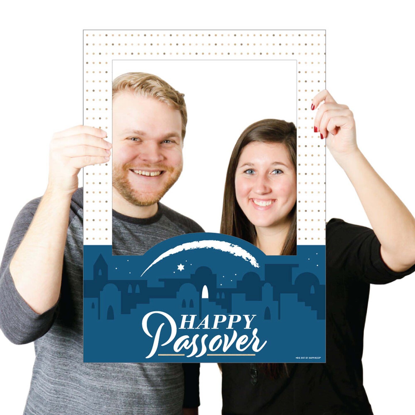 Big Dot of Happiness Happy Passover - Pesach Party Photo Booth Picture Frame and Props - Printed on Sturdy Material